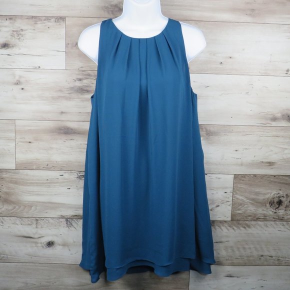 Forever 21* Women's Sleeveless Curved Hem Collarless Tunic Pleated Blouse~Medium - Picture 1 of 10